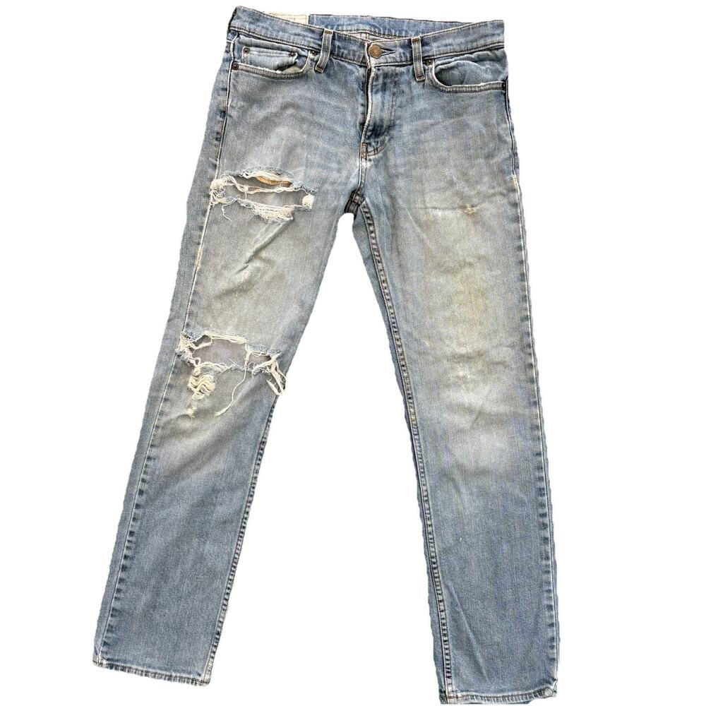 Hollister Ripped Distressed Holes 2006 Slim Straight 30x32 FLAW Soft